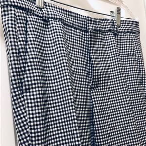 Zara Woman Gingham Trousers Wide Flare Leg Cuffed